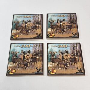 Vintage Set of 4 Bass Pro Shops Deer Outdoors King of Bucks Coasters Set